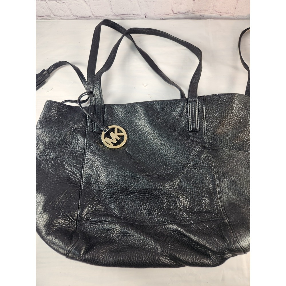 Michael Kors Black Super Soft Cobblestone Leather Shoulder Bag Purse Tote Large - Picture 5 of 9